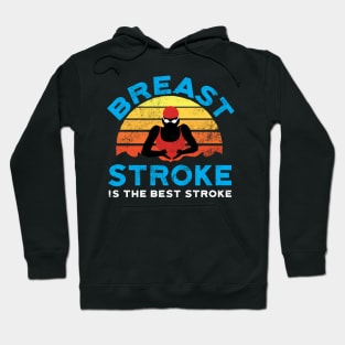 Retro Womens Breast Stroke Swimmer Hoodie